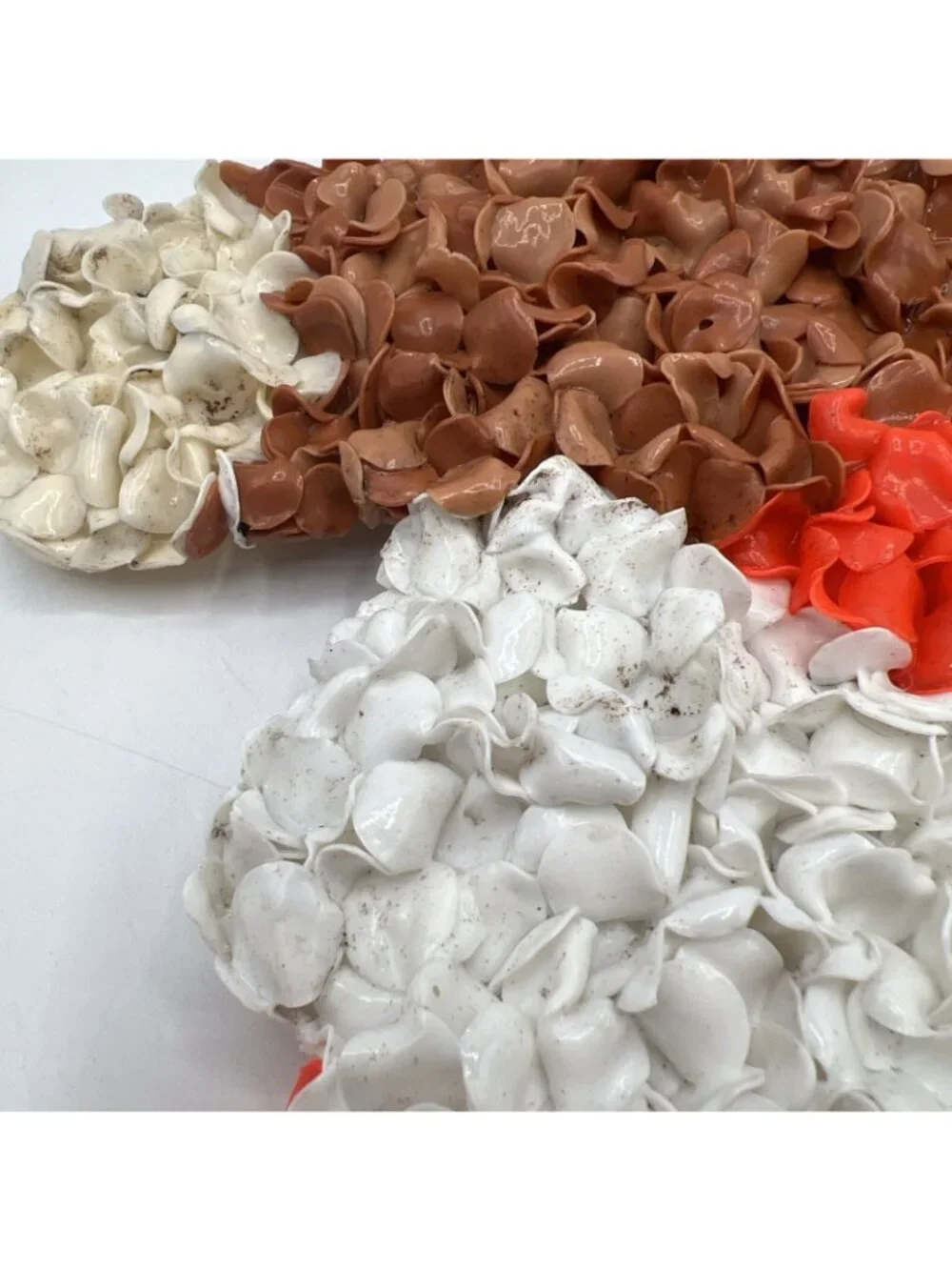 Vintage Melted Plastic Popcorn Lot of 2 Bear Stockings Christmas Decorations